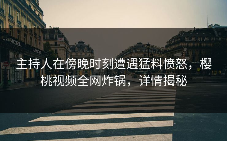 主持人在傍晚时刻遭遇猛料愤怒，樱桃视频全网炸锅，详情揭秘